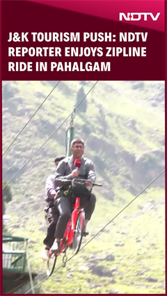 Video: J&K Tourism Push: NDTV Reporter Enjoys Zipline Ride In Pahalgam