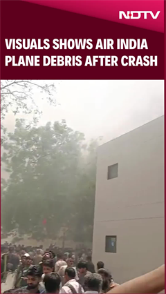 Visuals Shows Air India Plane Debris On Building After Crash