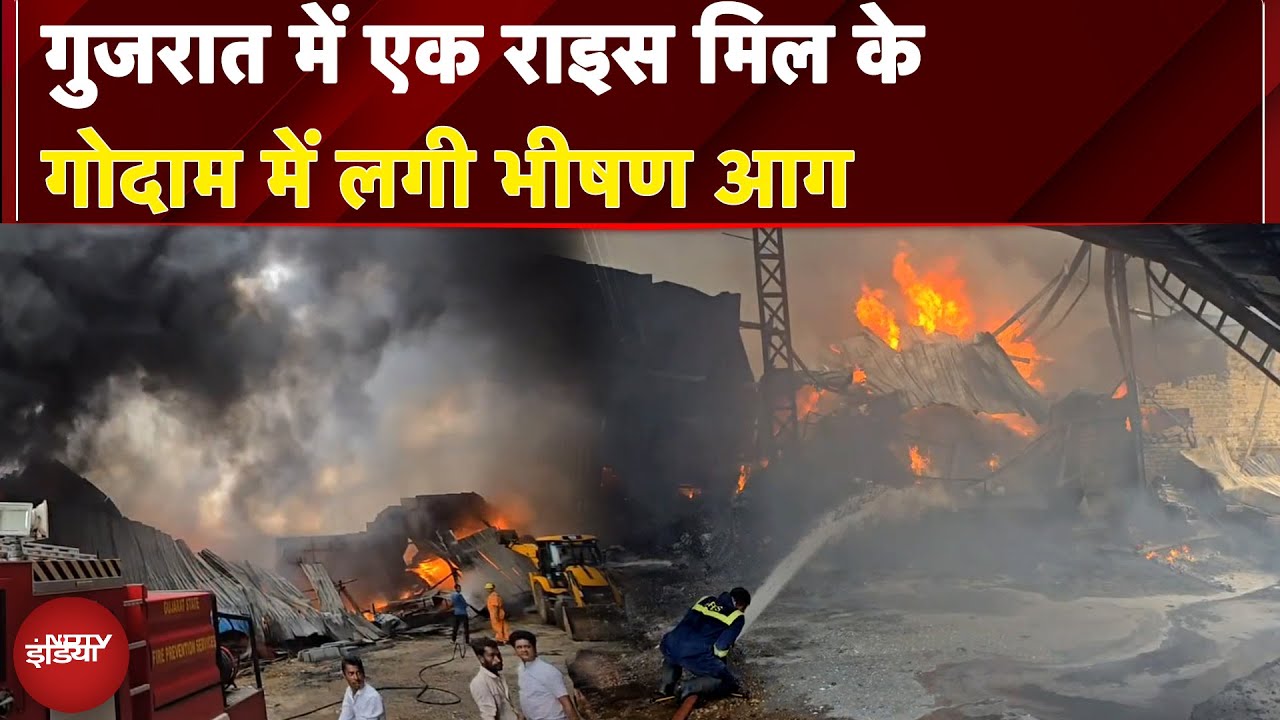 Gujarat Fire News: गुजरात में एक राइस मिल के गोदाम में लगी भीषण आग, दमकल की कई गाड़ियां मौके पर