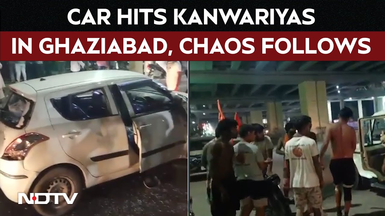Ghaziabad News | After Car Hits 3 Kanwariyas And Breaks Kanwar, Angry Devotees Thrash Driver