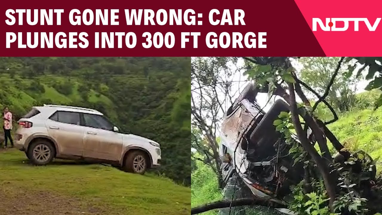 Video: Maharashtra: Car Plungers Into 300ft Valley As Stunt Went Wrong, One Injured