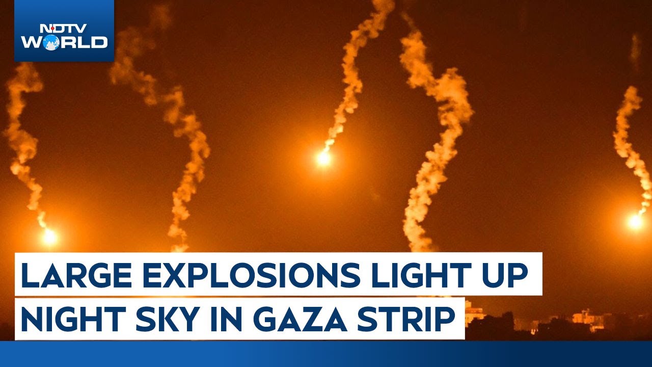 Video: Explosions Light Up Night Sky In Gaza After Dozens Seeking Aid Killed