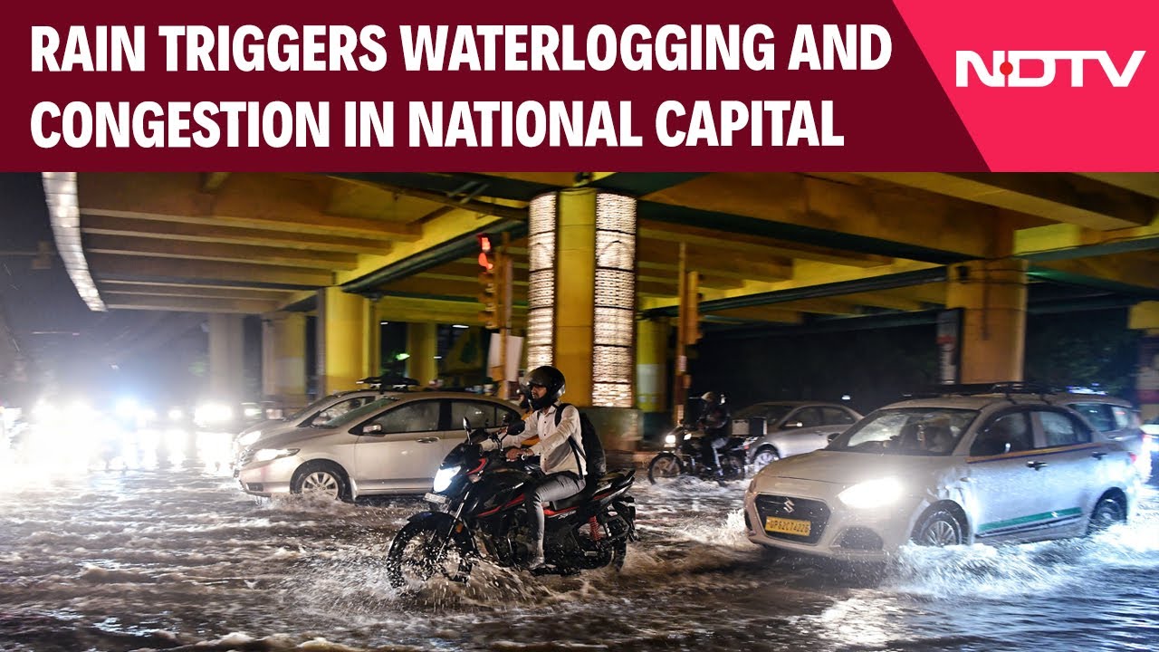 Delhi News | Traffic Crawls In National Capital As Rain Leads To Waterlogging In Many Parts
