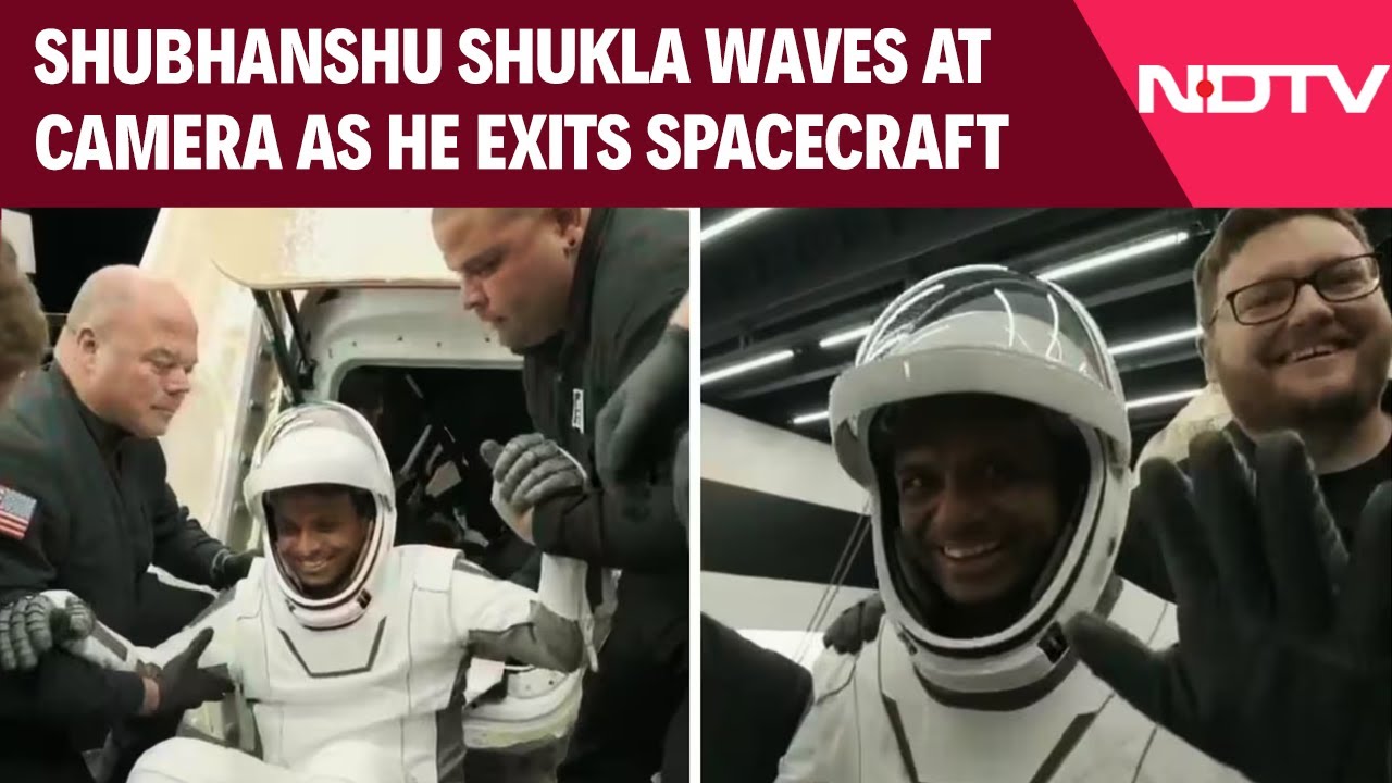 Video: Shubhanshu Shukla | With Big Smile, Shubhanshu Shukla Waves At Camera As He Exits Dragon Spacecraft