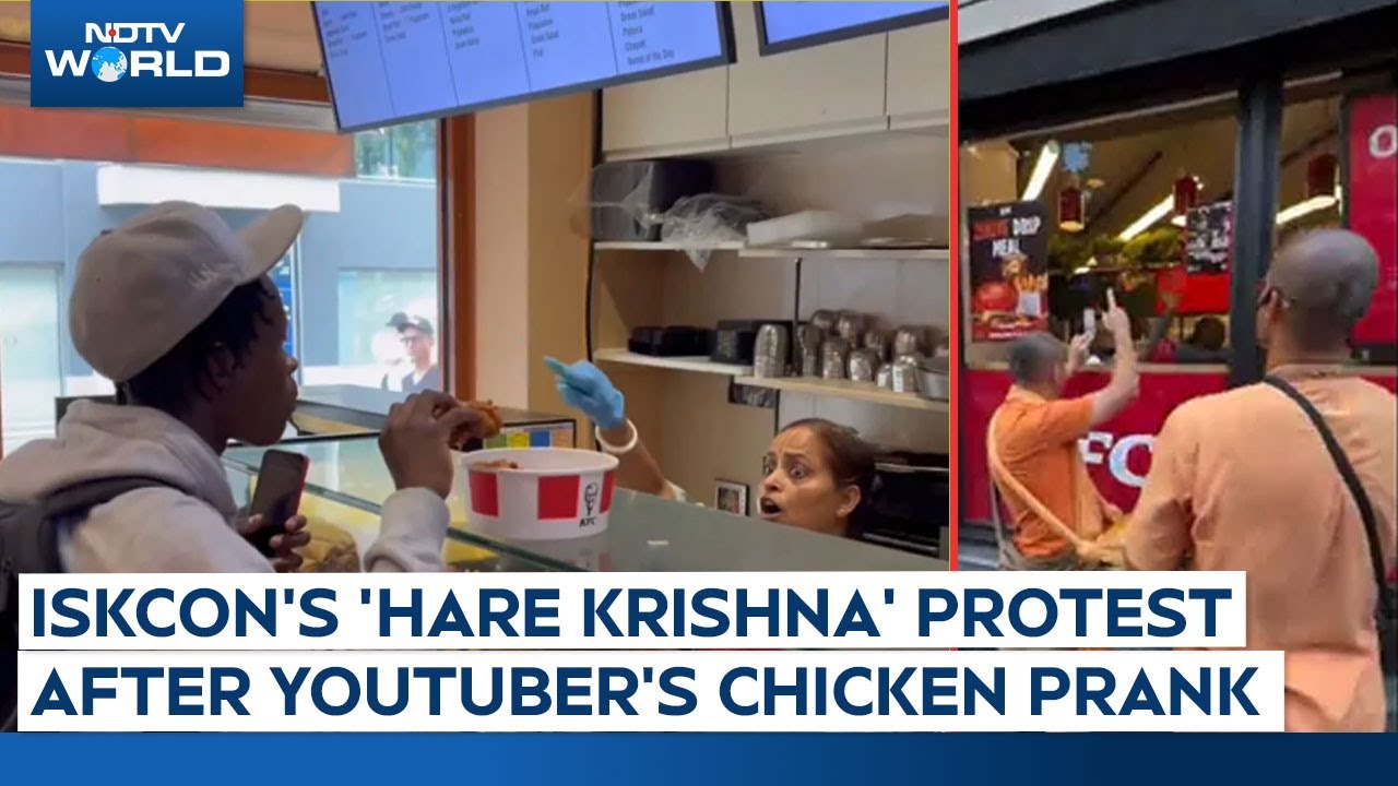 ISKCON Devotees Chant 'Hare Krishna' Outside KFC In Response To YouTuber's Prank Video