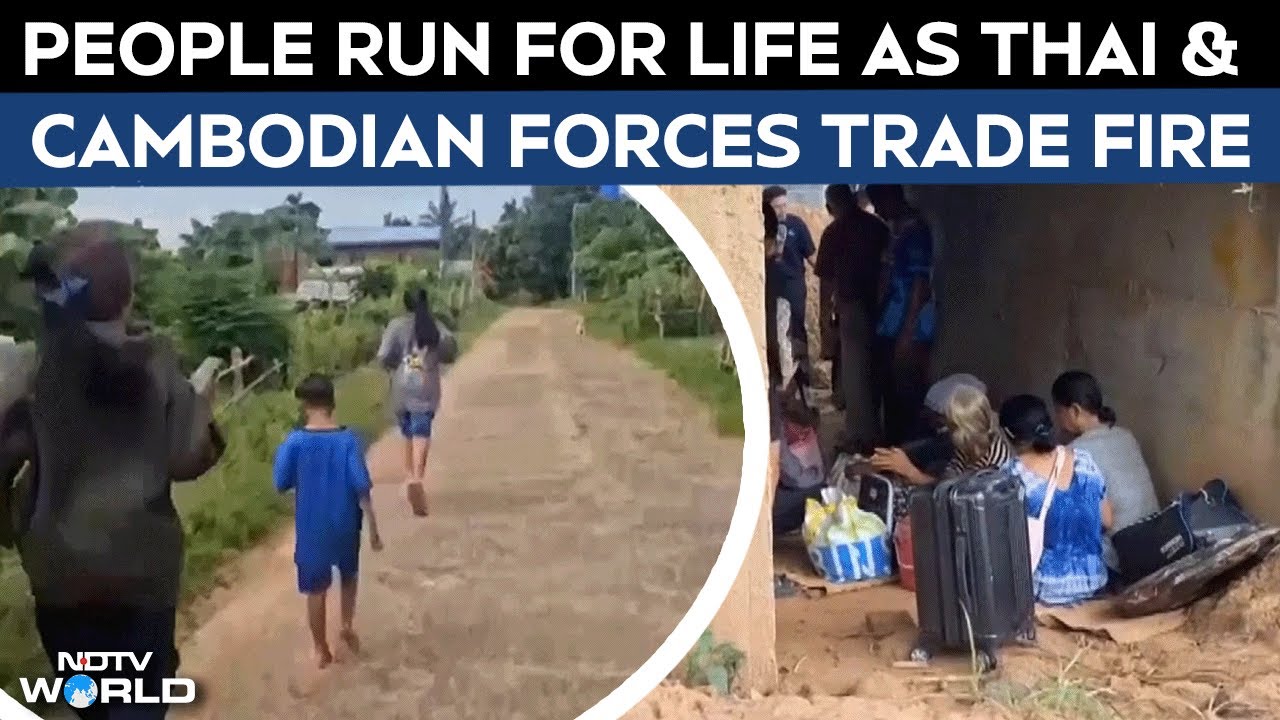 Thailand Cambodia Border Dispute | People Take Shelter Thai & Cambodian Forces Trade Fire