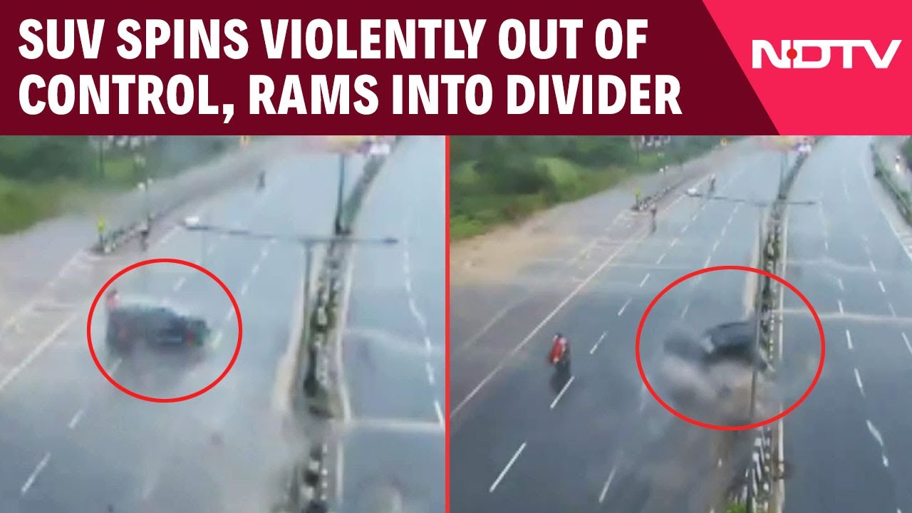 Video: Kanpur SUV Accident | Speeding SUV Spins Out Of Control, Violently Hits Divider | CCTV Video Viral