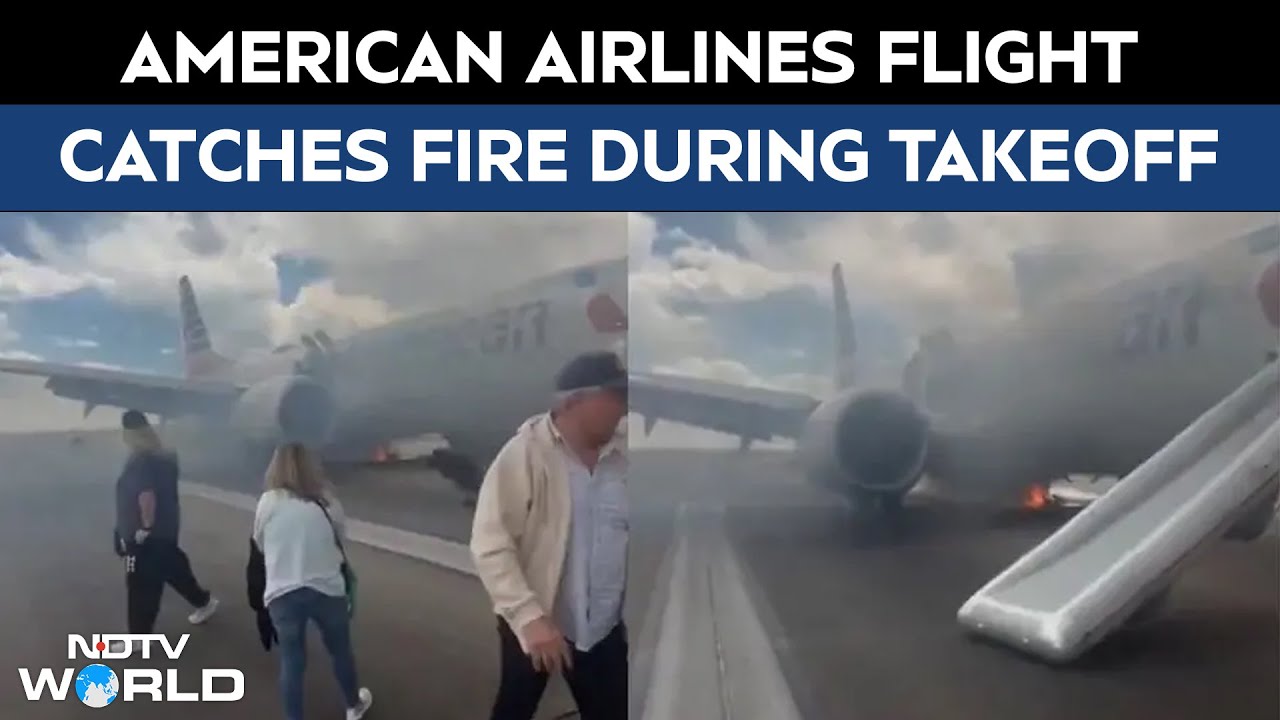 Video: Denver Airport | American Airlines Plane Tyre Catches Fire At Denver Airport, Passengers Evacuated