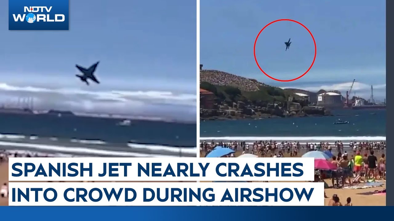 Video: Viral Video | Spanish EF-18 Hornet Jet Nearly Crashes Into Crowd During Airshow In Gijon