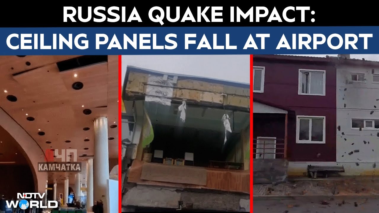 Tsunami In Russia | Airport Ceiling Panels Fell: Dramatic Videos Show Impact of Russia Earthquake