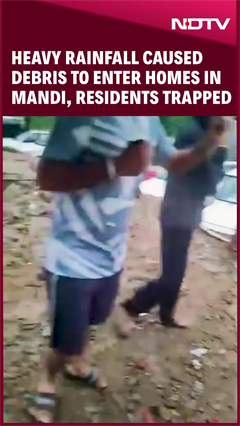 Heavy Rainfall Caused Debris To Enter Homes in Mandi, Residents Trapped, Rescue Ops On