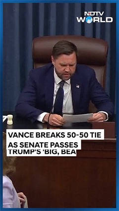 US Vice President JD Vance Casts The Tie-Breaking Vote To Pass The Big, Beautiful Bill