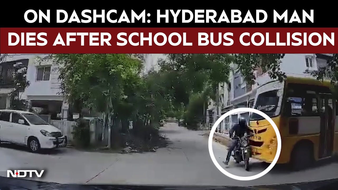 Video: Hyderabad: Lab Technician Killed by Speeding School Bus in Hyderabad's Miyapur