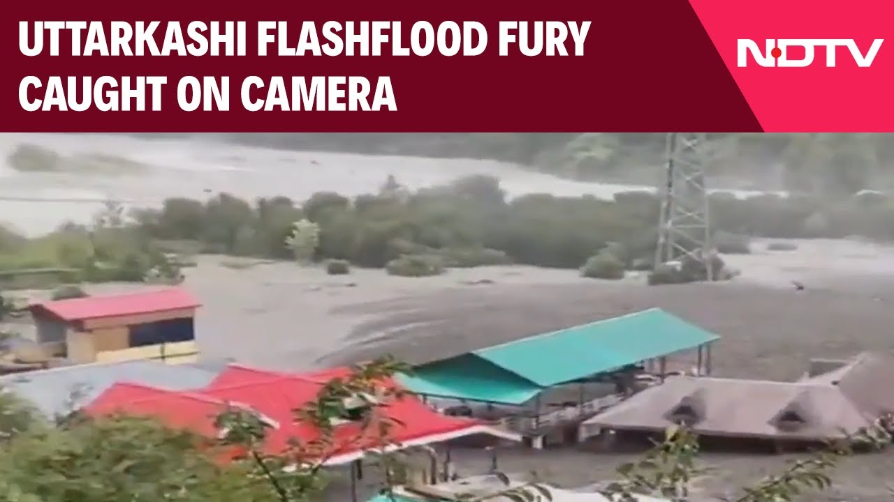 Flashflood Fury Caught On Camera In Uttarakhand's Uttarkashi