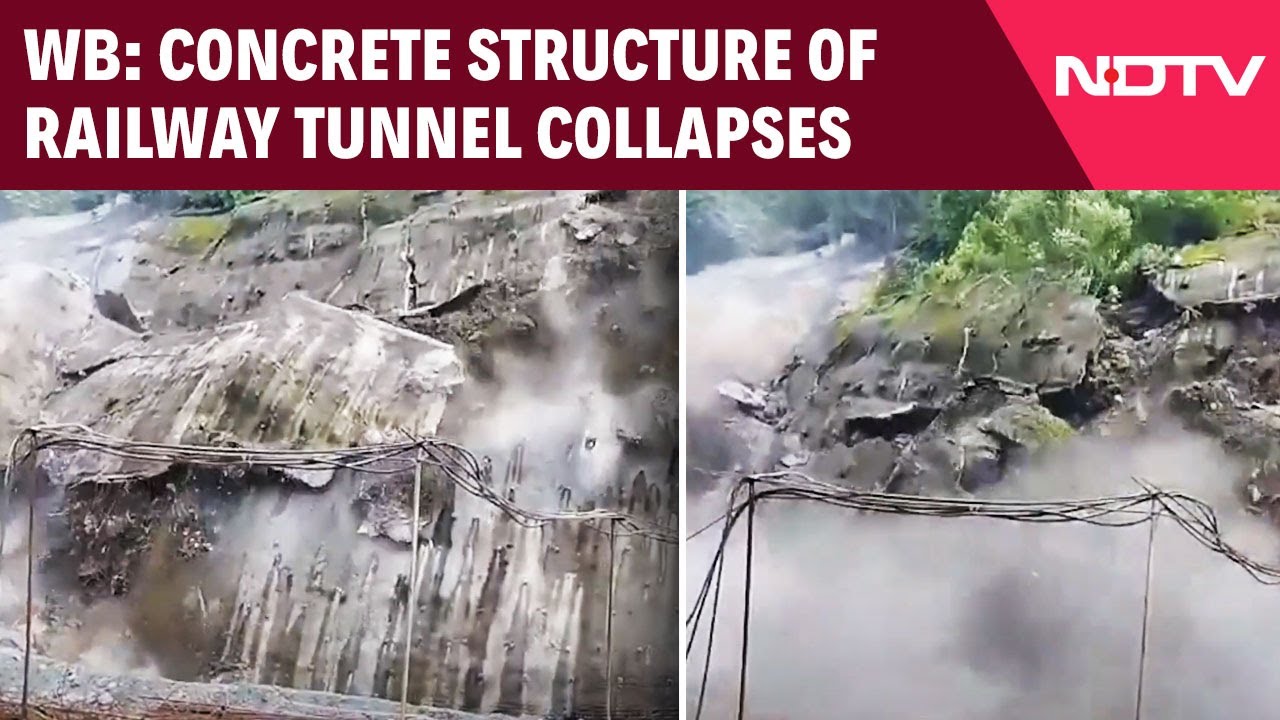 Video: West Bengal Tunnel Collapse | Concrete Structure Guarding Slope Of Railway Tunnel Collapses