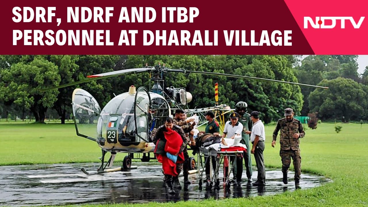 SDRF, NDRF And ITBP Personnel At Dharali Village For Cloudburst Rescue Operation