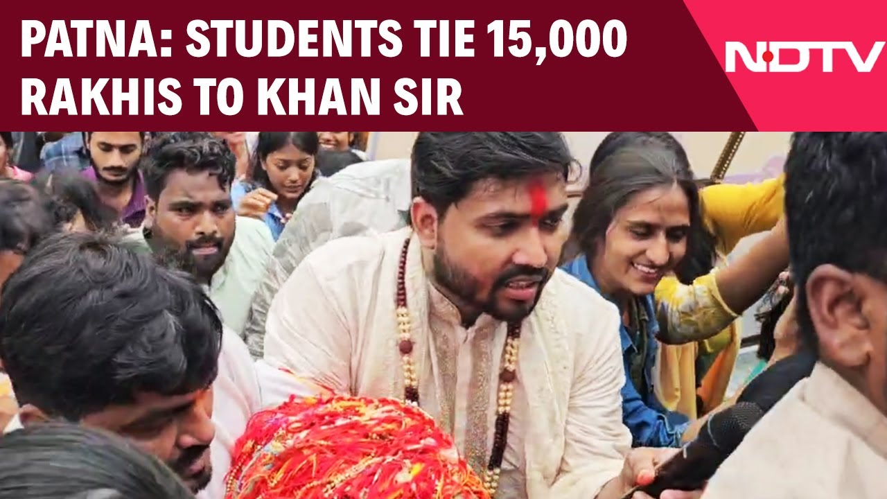 Bihar News | Students Tie 15,000 Rakhis To Khan Sir At SK Memorial Hall In Patna