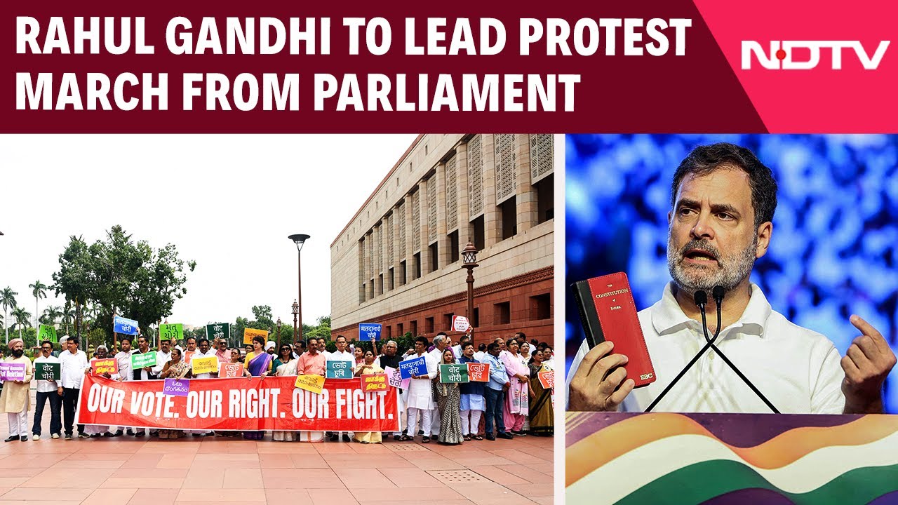 Vote Chori Row | 'Vote Chori' Row: Rahul Gandhi To Lead Protest March From Parliament
