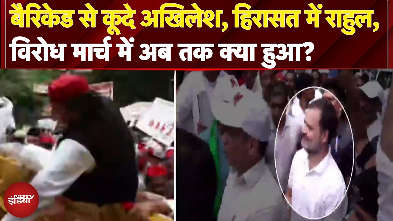 India Bloc Protest: हिरासत में Rahul-Priyanka Gandhi, विरोध मार्च में अब तक क्या-क्या हुआ?