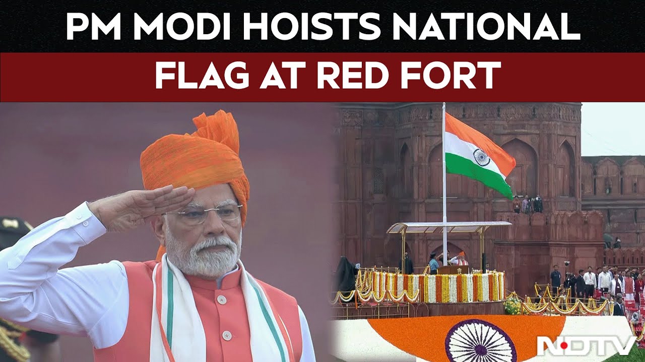 PM Modi Hoists National Flag At Red  Fort
