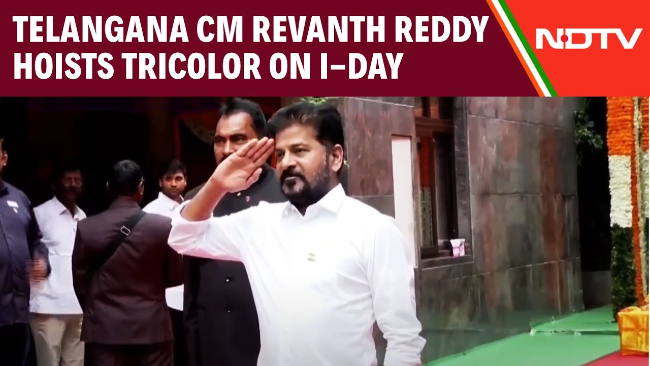 Telangana Chief Minister Revanth Reddy Hoists Tricolour On Independence Day