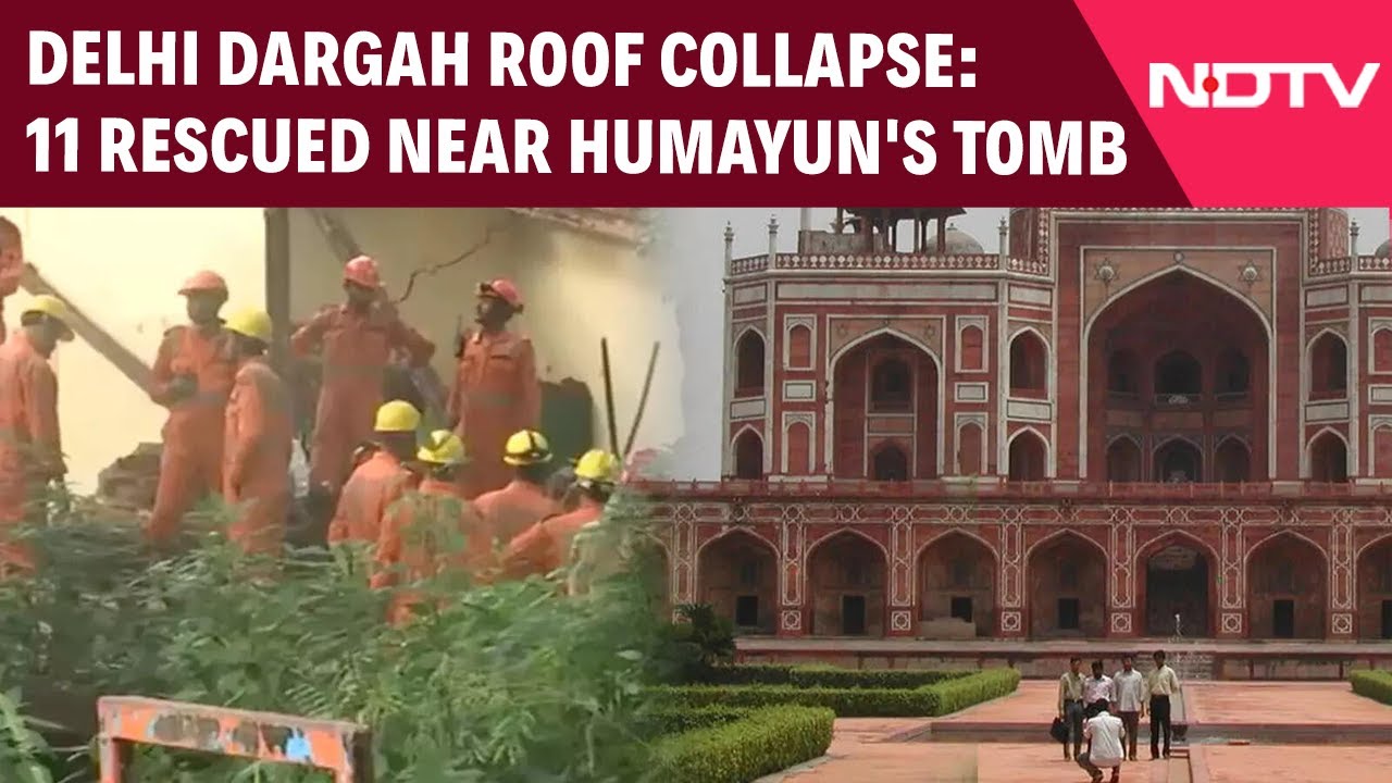 Video: 11 Rescued After Roof Collapse At Dargah Sharif Patte Shah Near Humayun's Tomb
