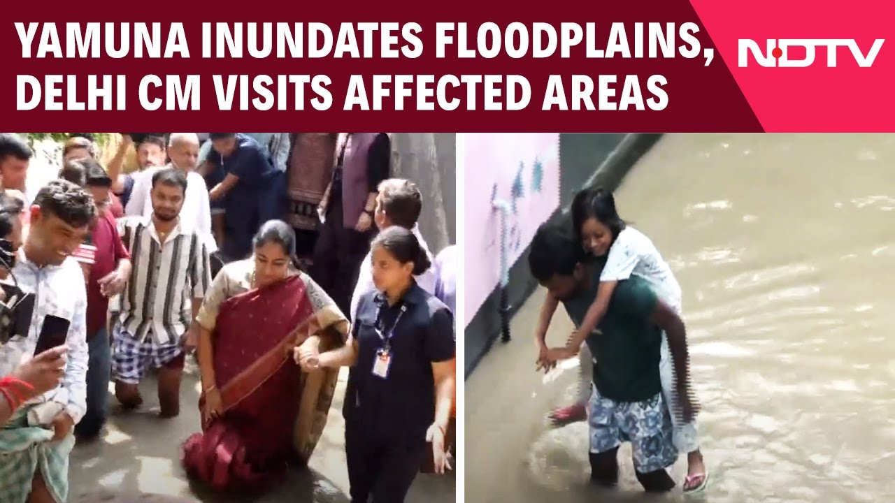 Delhi Yamuna News | Rising Yamuna Inundates Floodplains, Delhi CM Rekha Gupta Visits Affected Area