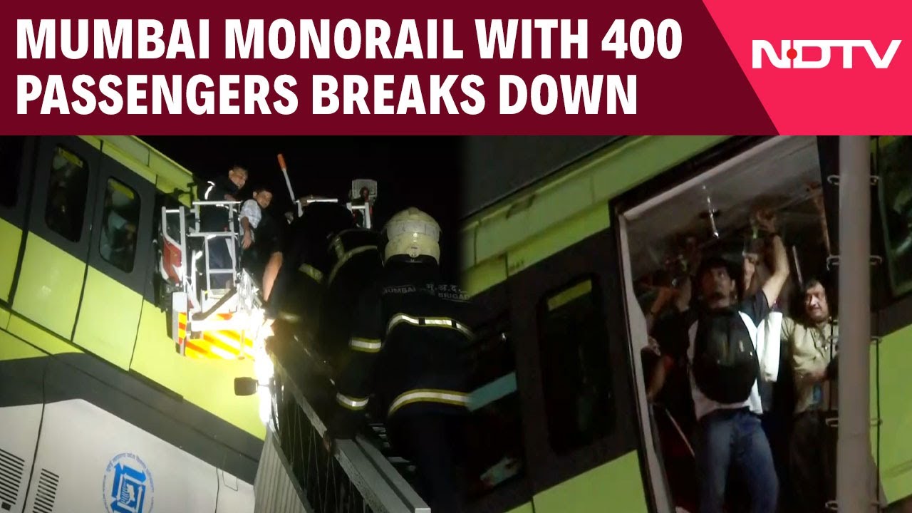 Mumbai Monorail With 400 Passengers Breaks Down Amid Heavy Rain