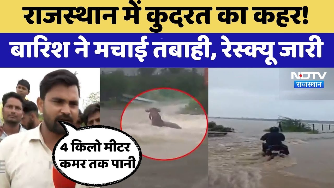Rajasthan Flood:  राजस्थान बेहाल, बाढ़ जैसे हालात | Heavy Rain | Viral Video | Latest News