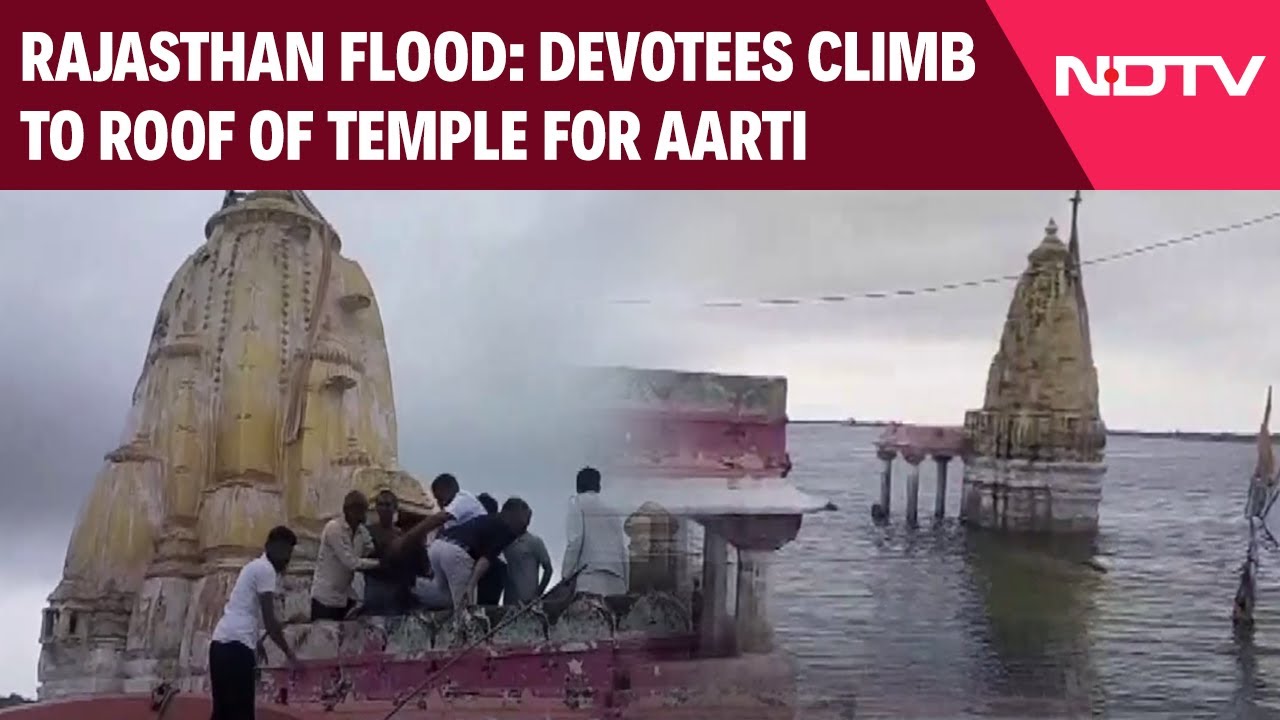 Devotees Climb To Top Of Sangameshwar Temple In Banswara, Rajasthan