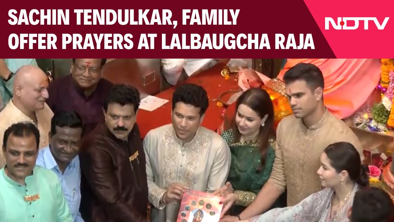 Ganesh Chaturthi 2025: Sachin Tendulkar, Family Offer Prayers At Lalbaugcha Raja