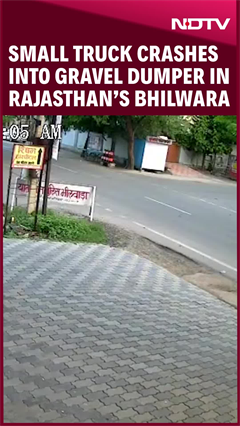Video: Small Truck Crashes Into Gravel Dumper In Rajasthan's Bhilwara, Dumper Flees Scene