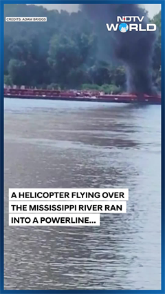 Video: Helicoper Hits Power lines, Slams Onto Barge On Mississippi River, 2 Killed
