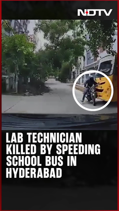 Video: Hyderabad News | On Dashcam: Lab Technician Killed by Speeding School Bus in Hyderabad's Miyapur