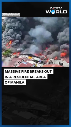 Drone Visuals Show Massive Flames Engulfing A Residential Area Of Manila