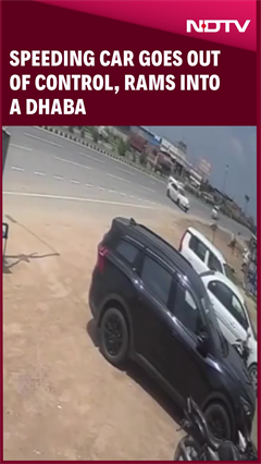 Speeding Car Goes Out Of Control, Rams Into A Dhaba On The Delhi-Lucknow Highway