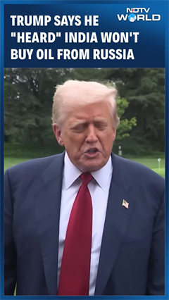 "Good Step": US President Donald Trump On Reports Of India Halting Russian Oil Imports