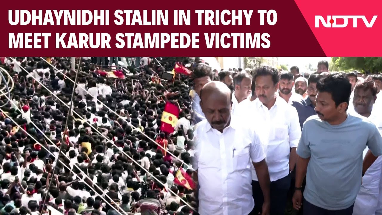 Tamil Nadu's DY CM Udhaynidhi Stalin Arrives At Trichy To Meet Karur Stampede Victims Tamil Nadu's DY CM Udhaynidhi Stalin Arrives At Trichy To Meet Karur Stampede Victims