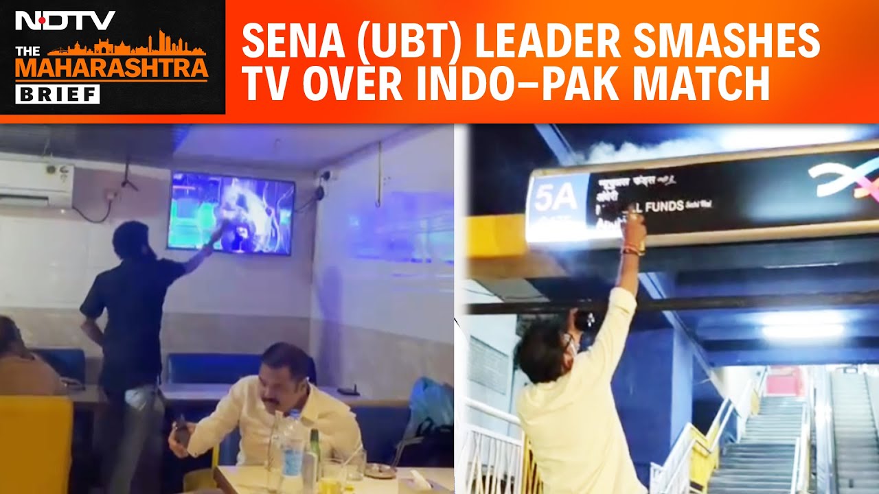 Video: Maharashtra Latest News | Sena (UBT) Leader Smashes TV Over Indo-Pak Match, Language Row Reignites
