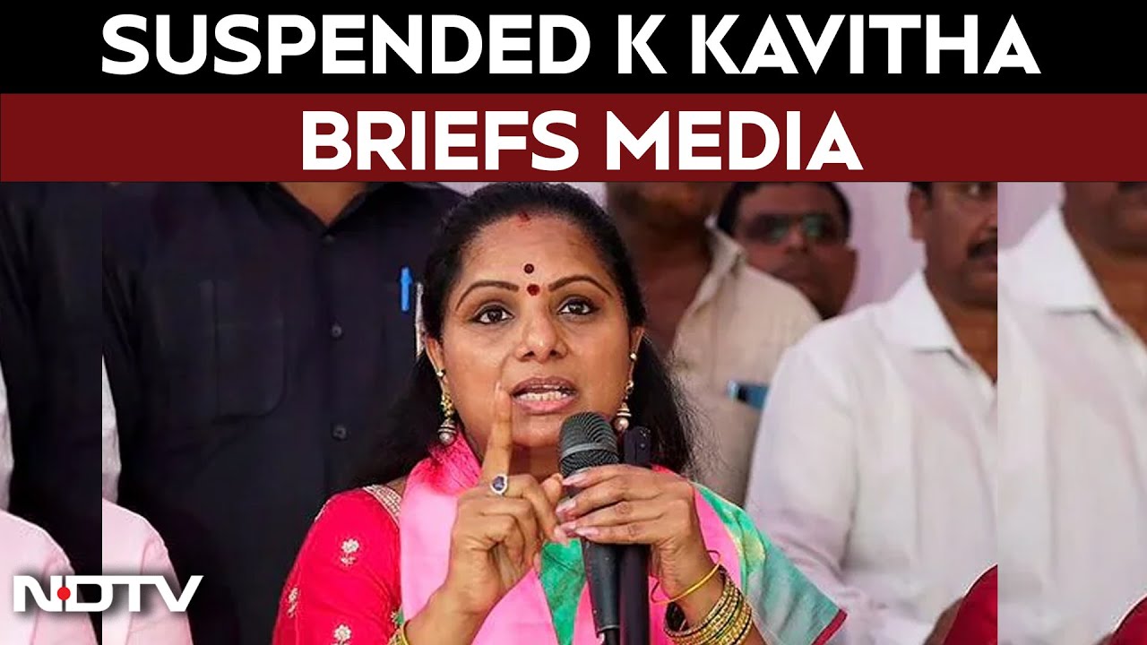 Video : K Kavitha Briefs Media A Day After BRS Suspension