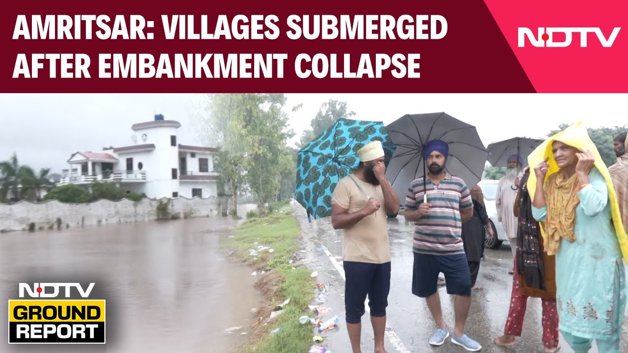 Punjab Floods News | Heavy Rain Batters Punjab Villages, Floodwaters Breach Ravi River Embankment