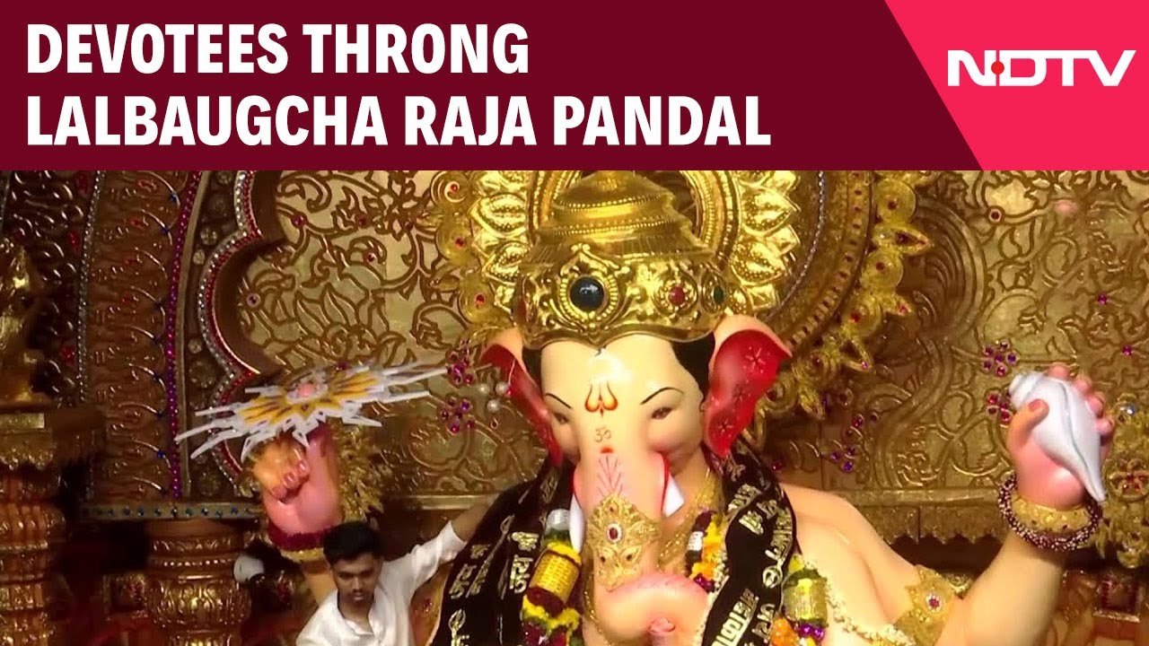 Devotees Throng Lalbaugcha Raja Pandal During Ganesh Chaturthi Celebrations