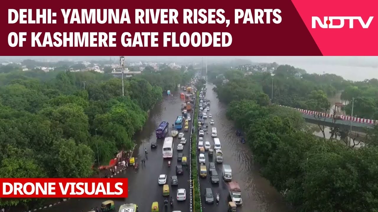 Drone Visuals: Water Level In Yamuna Rises, Parts Of Kashmere Gate Flooded