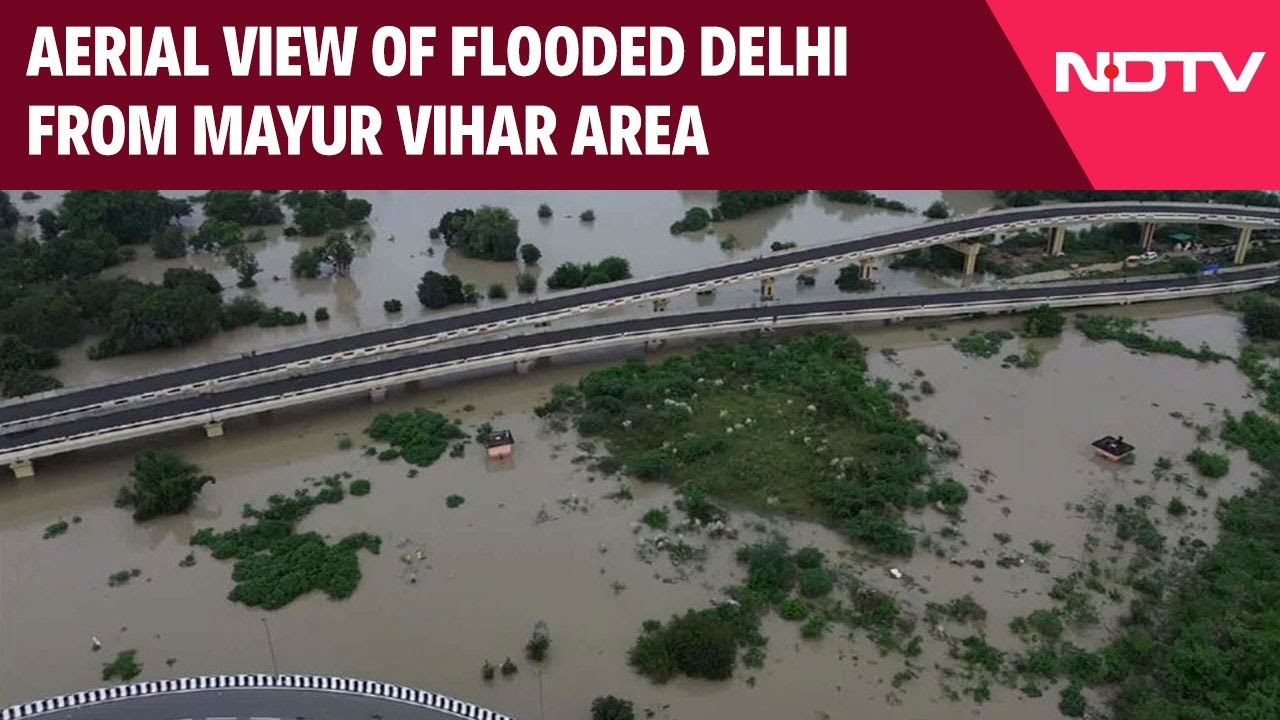 Aerial View Of Flooded Delhi From Mayur Vihar Area