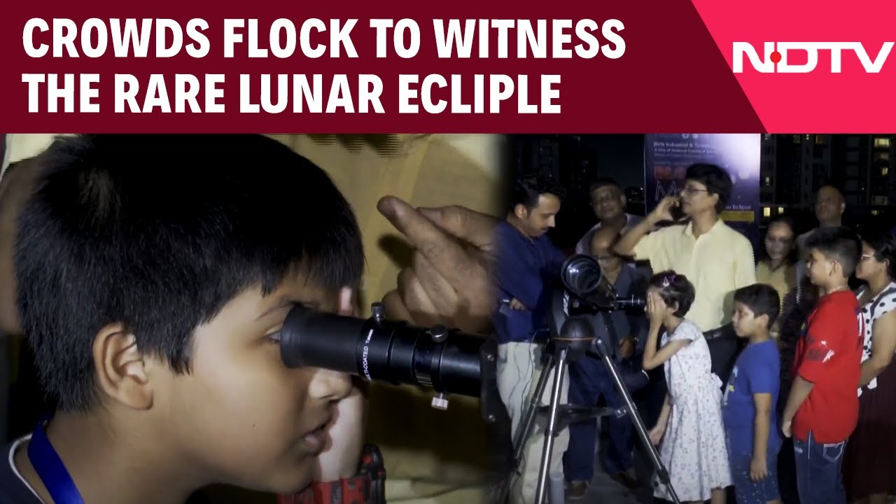 Video: Yesterday Chandra Grahan | India Witnesses Rare Lunar Eclipse, Crowds Flock To Witness Spectacle