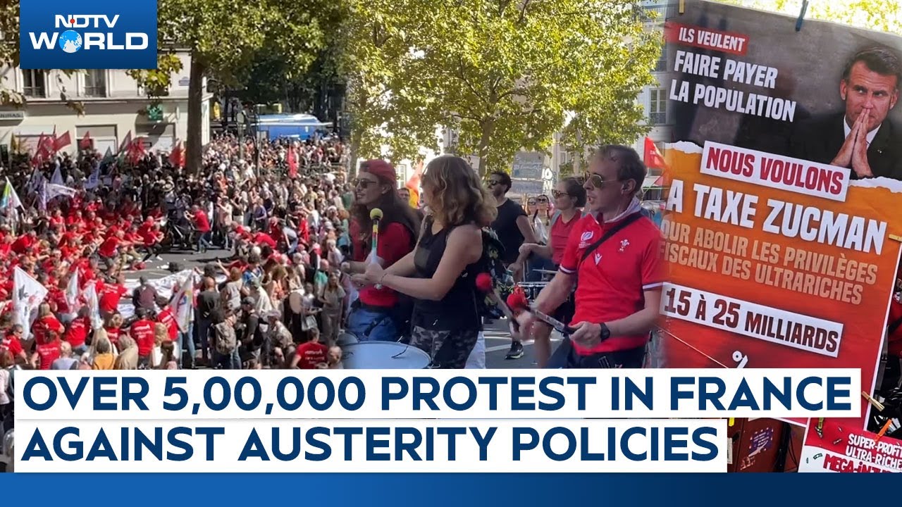 Video: France Protests | Over 5,00,000 Protest In France Against Macron's Austerity Policies