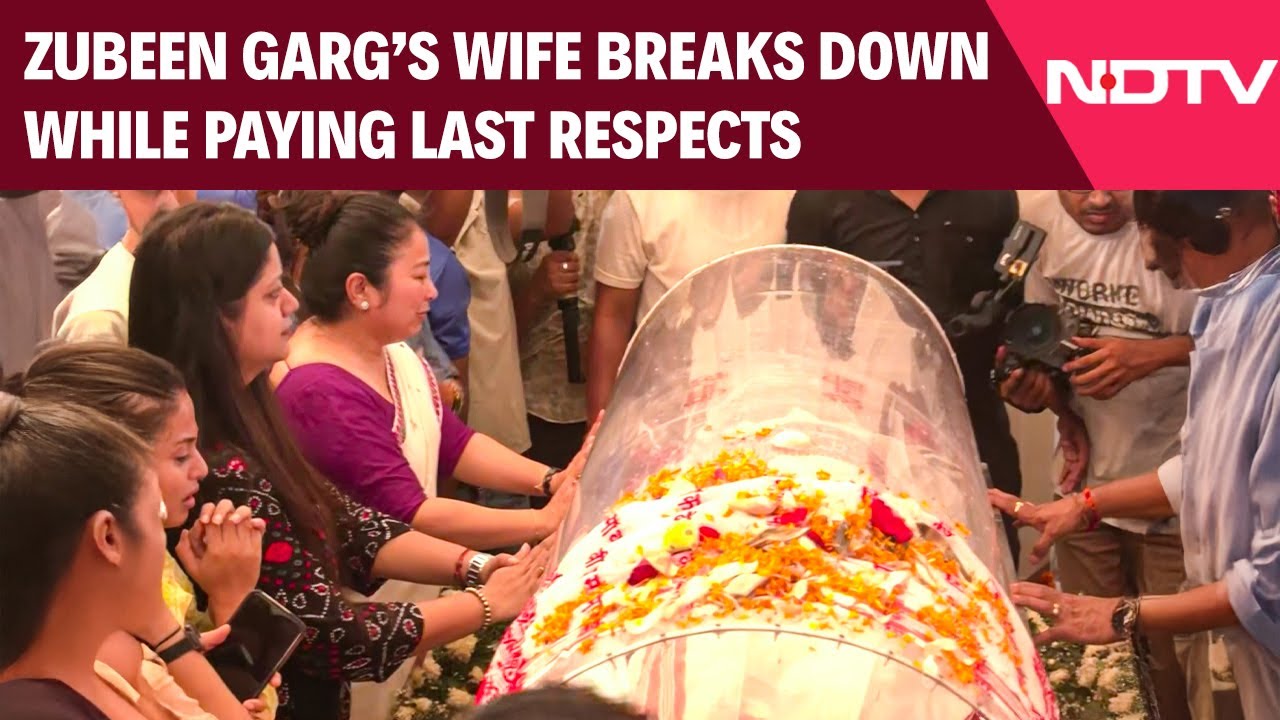 Wife Garima Saikia Garg Breaks Down While Paying Last Respects To Zubeen Garg