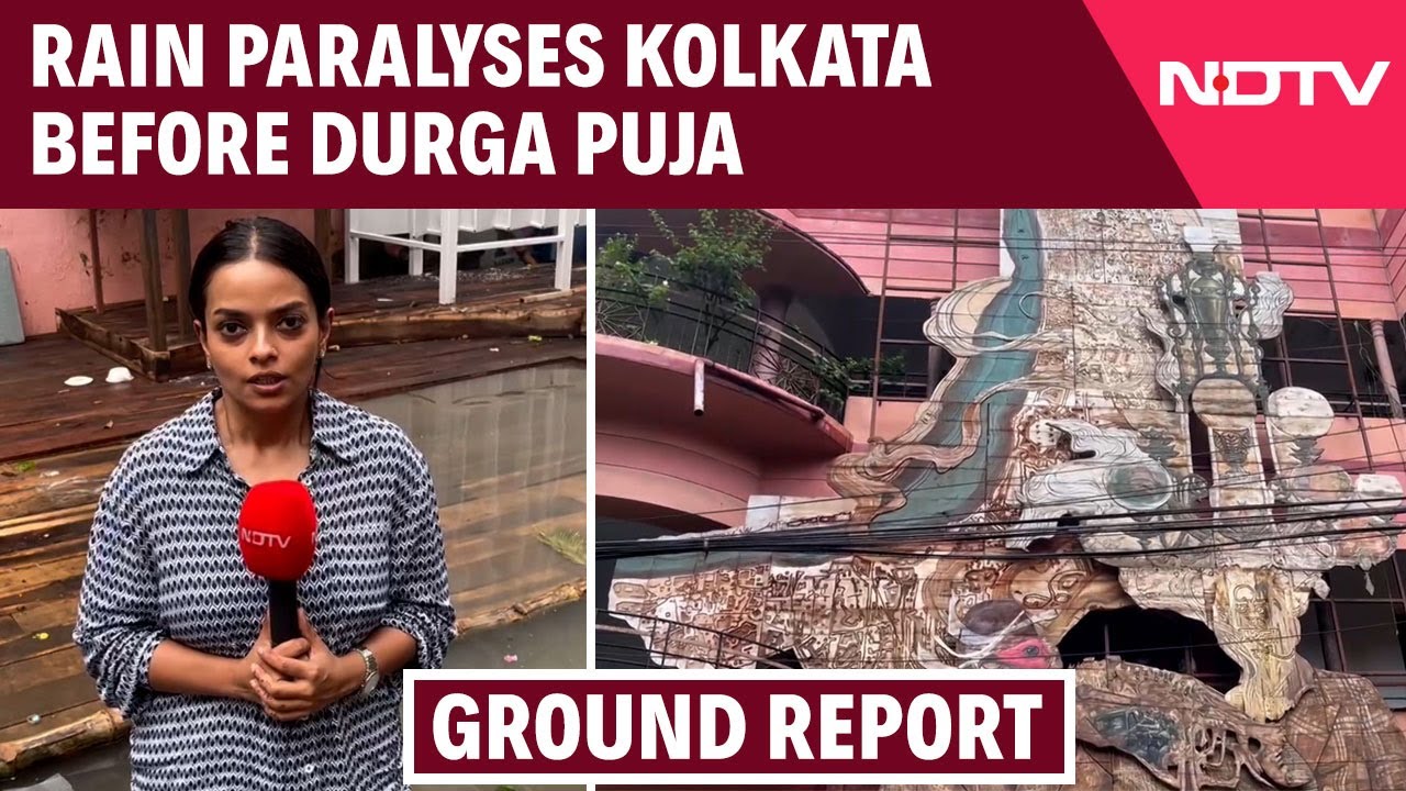 Video : Kolkata Rain News | 10 Dead As Rain Paralyses Kolkata Before Durga Puja,100 Flights Affected