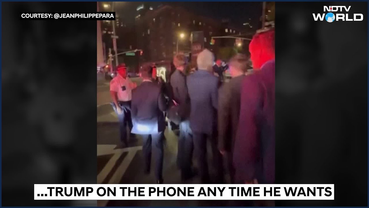 Macron Calls Trump | French President Macron Stopped On Manhattan Street Due To Trump's Motorcade