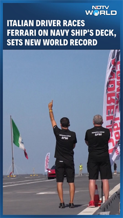 Italian Driver Raced Ferrari On Navy Ship's Deck, Sets New World Record